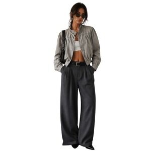 Vintage Learsi Cotton Retro Soft Utility Bomber Jacket Gray L